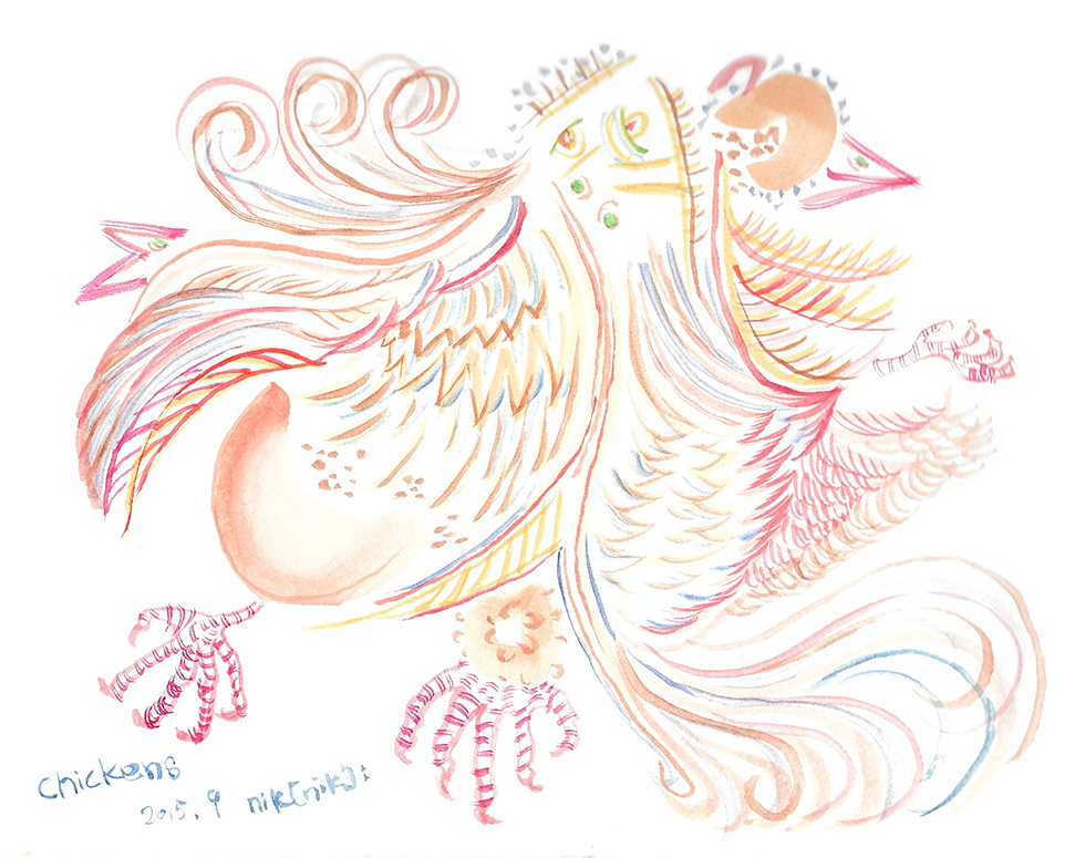 Chickens drawing