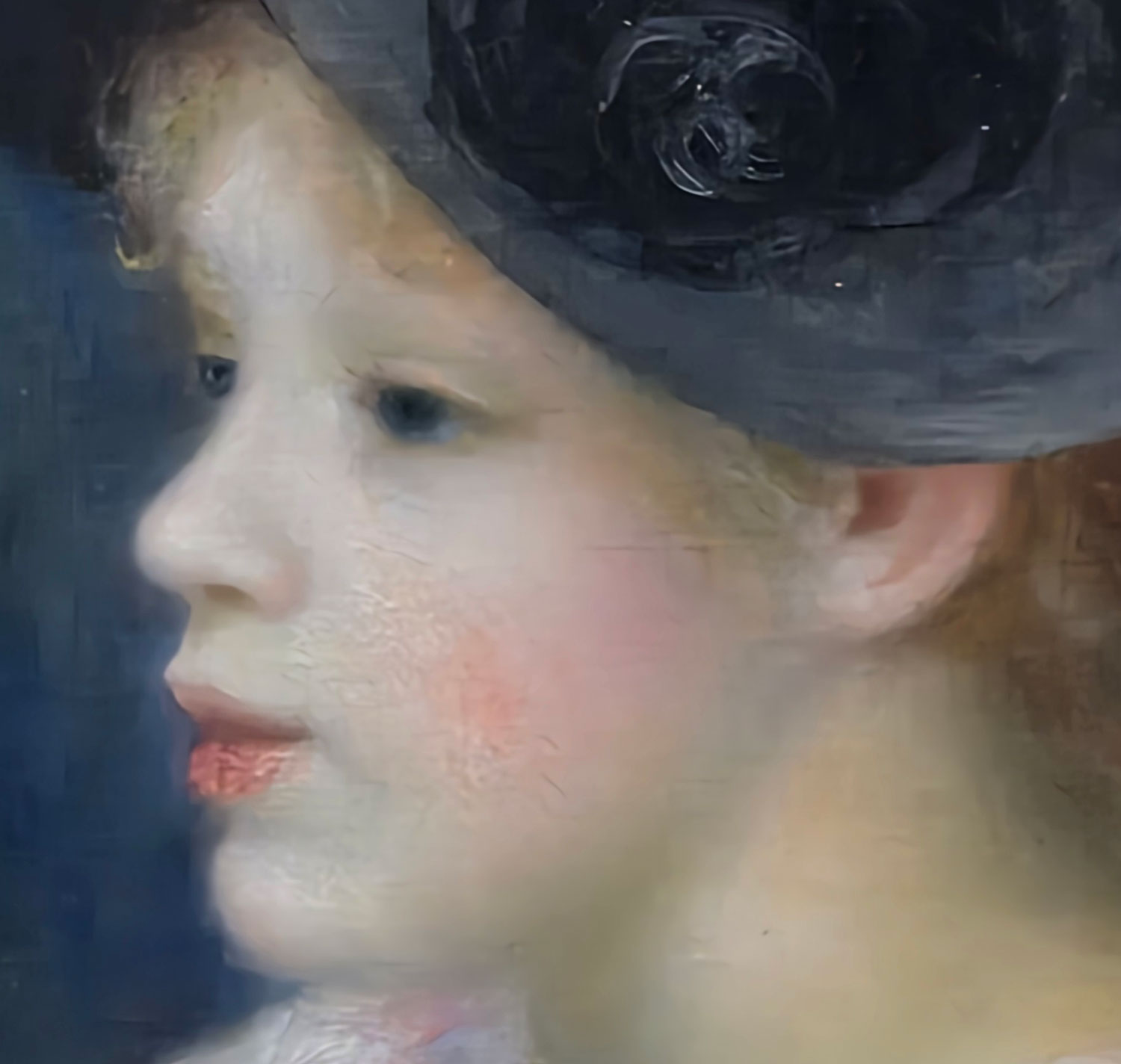 오귀스트 르누아르 - 분홍색과 검은색 모자를 쓴 소녀. Auguste Renoir - Young Girl in a Pink-and-Black Hat
1891