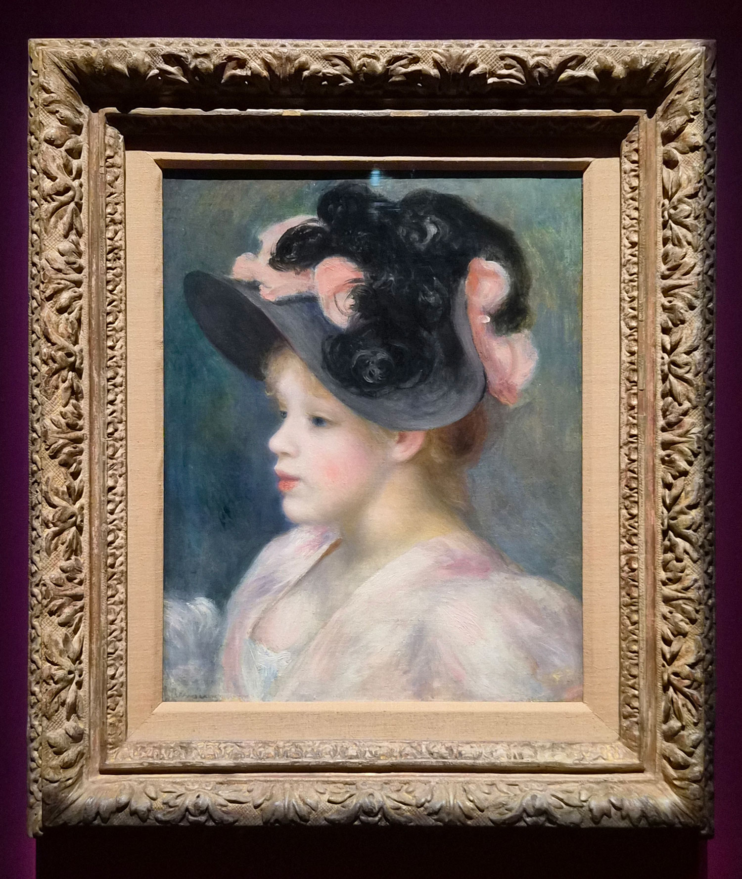 오귀스트 르누아르 - 분홍색과 검은색 모자를 쓴 소녀. Auguste Renoir - Young Girl in a Pink-and-Black Hat
1891