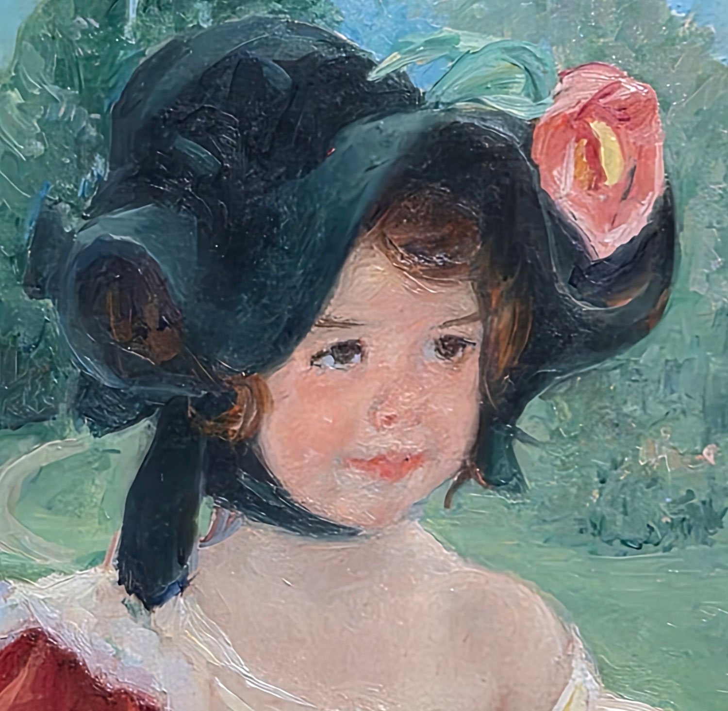 메리 커샛 - 봄 : 정원에 서 있는 마고. Mary Cassatt - Spring : Margot Standing in a Garden 
1900