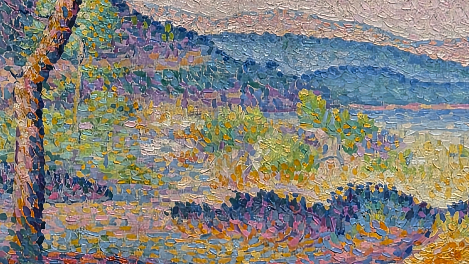 앙리 에드몽 크로스 - 해안가의 소나무. Henri Edmond Cross - Pines Along the Shore 
1896