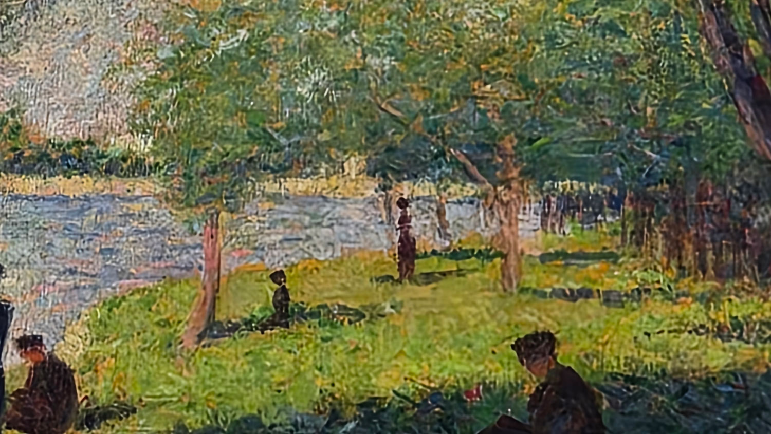 조르주 쇠라 - 그랑드자트섬의 일요일 오후를 위한 습작. Georges Pierre Seurat - Study for A Sunday on La Grande Jatte 
1884