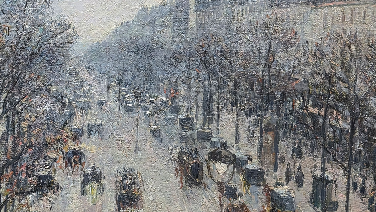 카미유 피사로 - 몽마르트르 대로, 겨울 아침. Camille Pissarro - The Boulevard Montmartre on a Winter Morning
1897