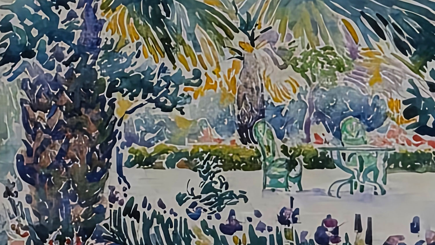 앙리 에드몽 크로스 - 생클레르에 있는 화가의 정원. Henri-Edmond Cross - Garden of the Painter at Saint Clair  
1908