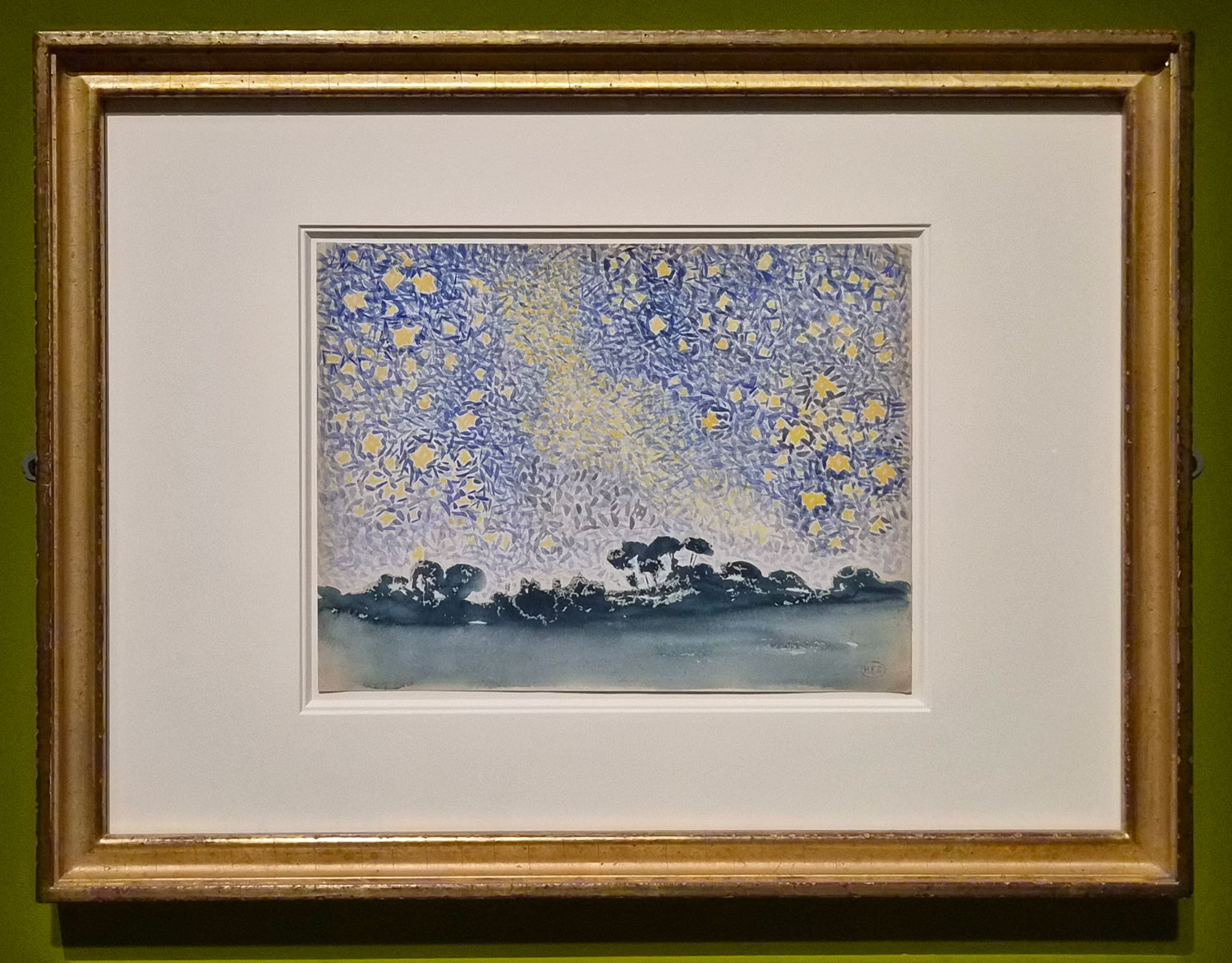 앙리 에드몽 크로스 - 별이 있는 풍경. Henri-Edmond Cross - Landscape with Stars 
1905~1908