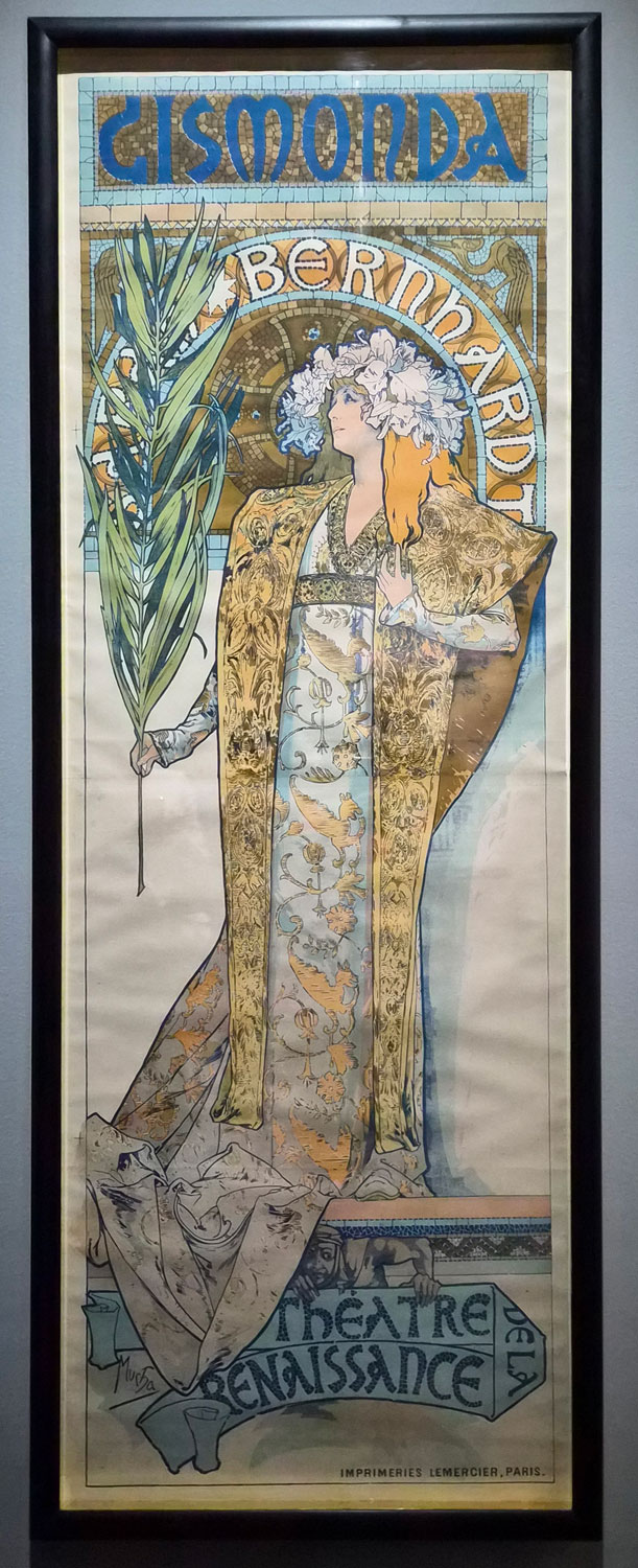 지스몽다(Gismonda)알폰스 무하(Alphonse Mucha)의 대표적인 연극 포스터 작품인 이 작품은 1894년 당시 파리 최고의 배우였던 사라 베르나르(Sarah Bernhardt)를 위해 제작되었다.