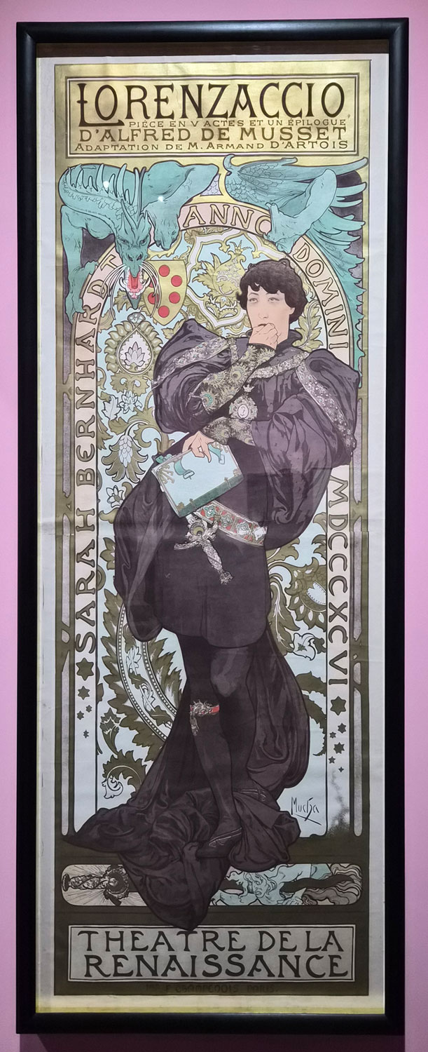 사라 베르나르의 연극 로렌자치오 위해 제작한 포스터. This poster was created for Sarah Bernhardt's play, Lorenzaccio.