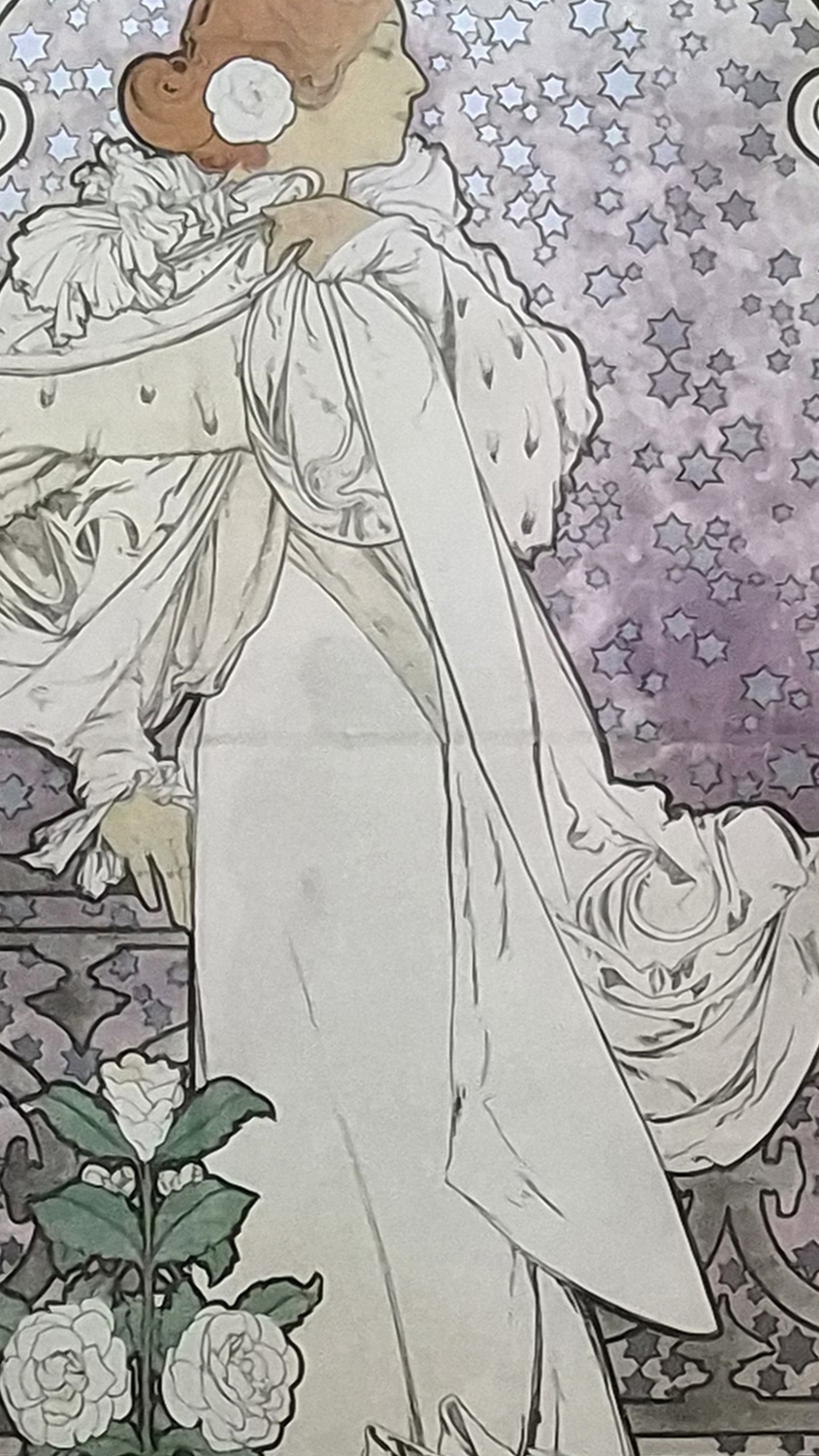 메데이아(Médée) 포스터 1898 사라 베르나르가 주연을 맡은 동명의 비극을 홍보하기 위한 포스터. A poster promoting the eponymous tragedy starring Sarah Bernhardt.