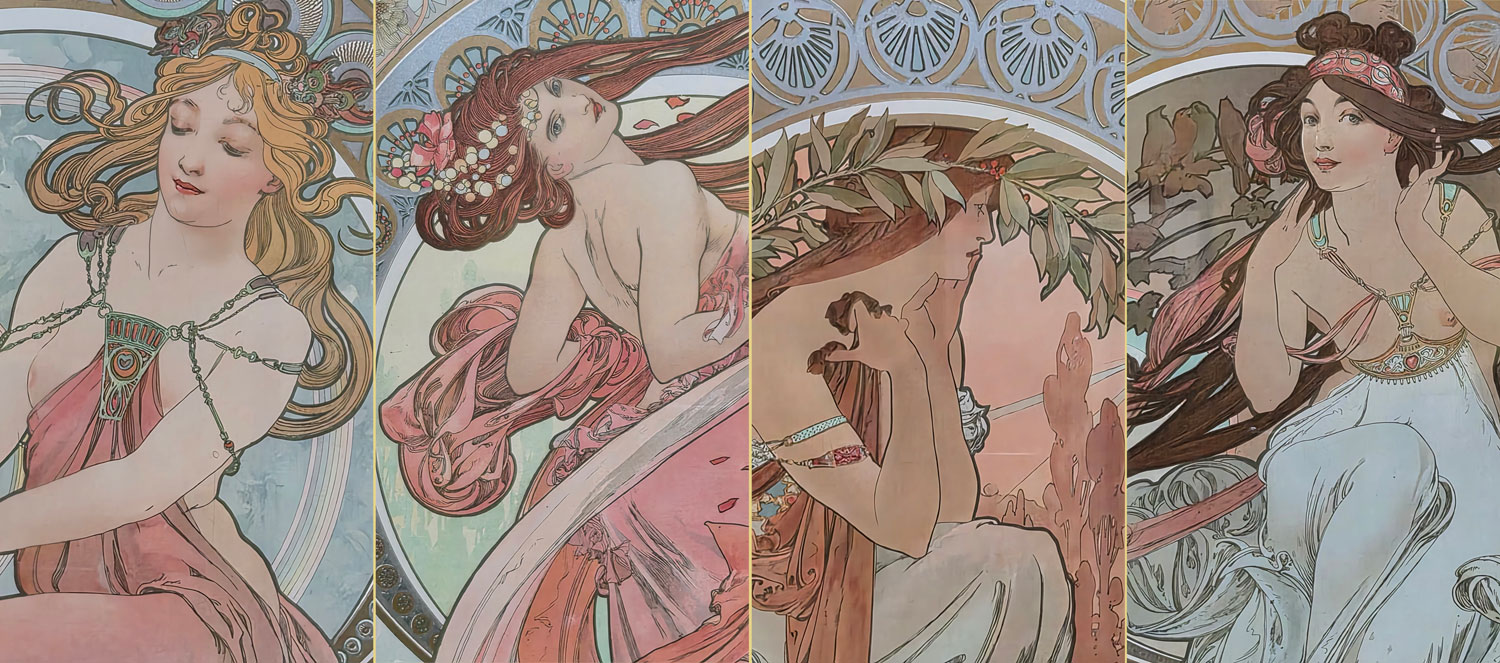 예술 연작 - '춤', '회화', '시', '음악' Art series - 'Dance', 'Painting', 'Poetry', 'Music'