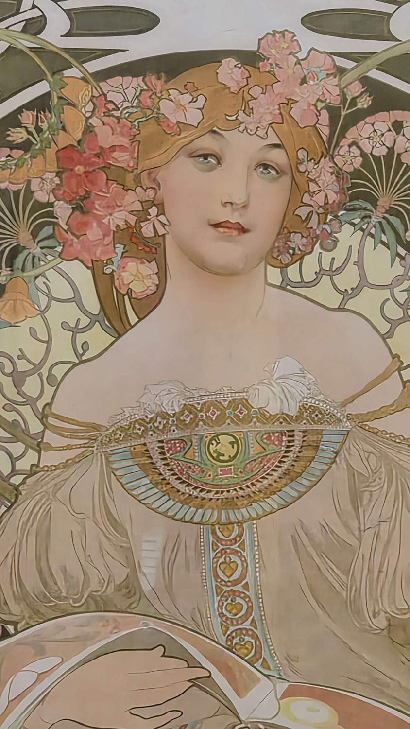 메데이아(Médée) 포스터 1898 사라 베르나르가 주연을 맡은 동명의 비극을 홍보하기 위한 포스터. A poster promoting the eponymous tragedy starring Sarah Bernhardt.