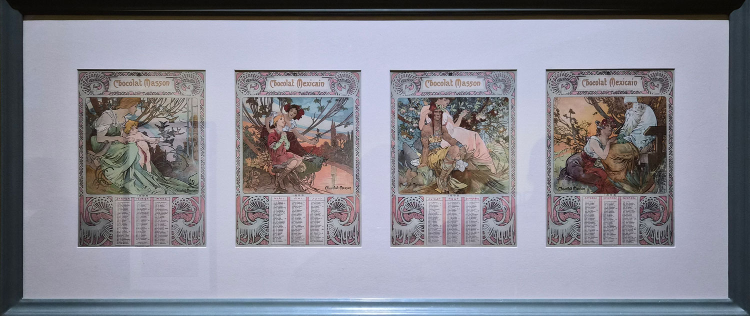 쇼콜라 마송 달력 : 인간의 네 시기 - 유년기. 청년기. 장년기. 노년기(Reverie) 1898