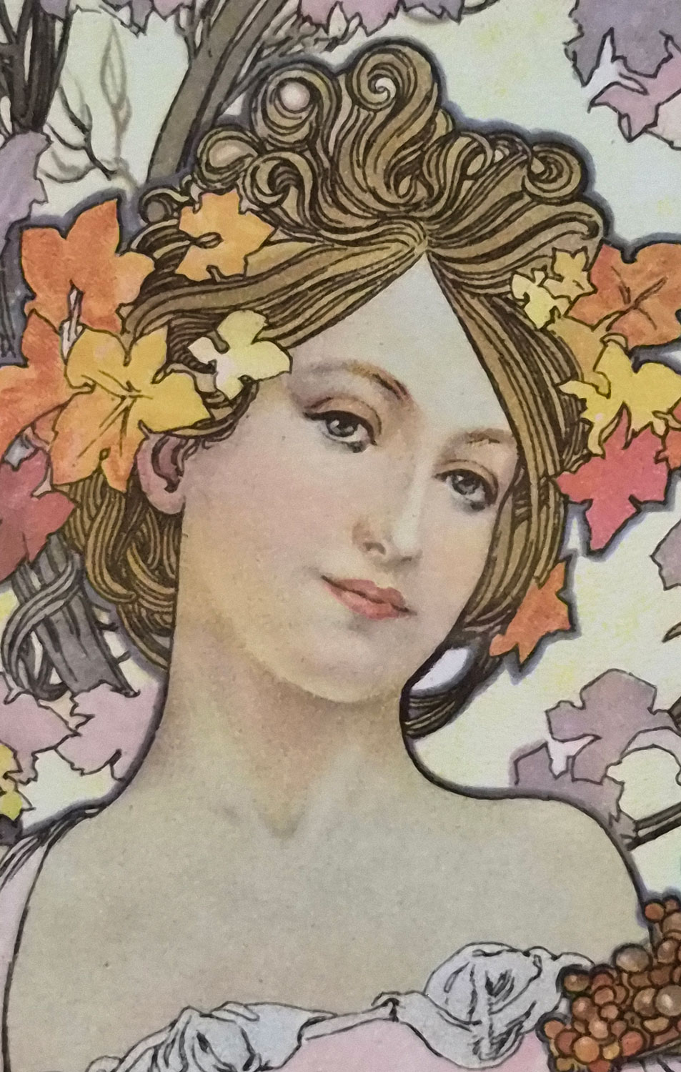 모엣 샹동(Moët & Chandon)의 샴페인 광고를 위해 제작한 포스터 1899 화이트 스타(White Star), 그랑 크레망 임페리얼(Grand Crémant Impérial) 두 작품은 쌍으로 이루어진 포스터 작품이다. 화이트 스타, 그랑 크레망 임페리얼
왼쪽은 분홍색 드레스를 입은 여성이 꽃을 들고 있는 모습의 화이트 스타이다.오른쪽은 화려한 장신구와 노란색 계열의 드레스를 입은 신비로운 분위기의 여성은 그랑크레망 임페이얼이다.특히 이 작품은 표정이 매우 거만하여 인상 깊다.The two works are a pair of posters: White Star, Grand Crémant Impérial On the left is White Star, a woman in a pink dress holding flowers.On the right is Grand Crémant Imperial, a mysterious woman in a yellow dress and ornate jewelry.This work is  articularly striking for its haughty expression.