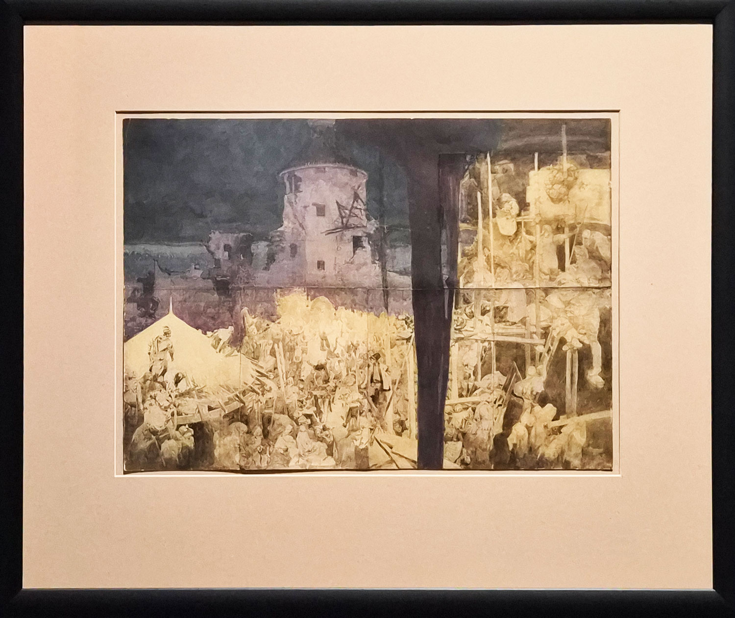 '슬라브 서사시(The Slav Epic)' 시리즈 중 '시겟바르의 방어(The Defense of Sziget)'에 대한 스터디(습작) 1914.
이 작품은 1566년 오스만 제국 군대에 맞서 시겟바르 요새를 지킨 니콜라 슈비치 즈린스키(Nikola Šubić Zrinski)와 그의 군대의 이야기를 다루고 있다. 무하는 이 대규모 역사화 연작을 통해 슬라브 민족의 역사와 정체성을 표현하고자 했습니다. 실제 완성작은 체코 프라하에서 볼 수 있는 거대한 규모의 캔버스화이다. This work tells the story of Nikola Šubić Zrinski and his troops who defended the fortress of Szigetvár against the Ottoman Empire in 1566. Through this large-scale series of historical paintings, Mucha sought to express the history and identity of the Slavic people. The completed work is a massive canvas that can be seen in Prague, Czech Republic.